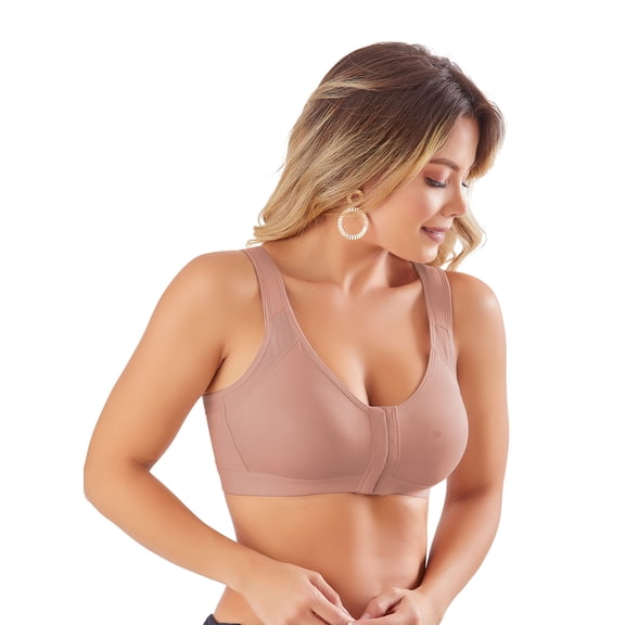 Shape Concept Women's Post Surgical Surgery Bra Posture Corrector with Sleeves Brasier Post Operatorio SCB003 (Cocoa, Small)