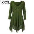 thumbnail image 1 of Vestido corto de empalme de encaje de talla grande para mujer Blusa de manga larga sexy Top informal de trabajo tholdsy AP1427-17B, 1 of 7
