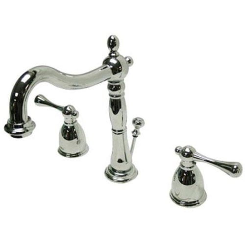 Two Handle 8" to 14" Widespread Lavatory Faucet with Brass Pop-up
