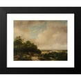 thumbnail image 2 of Andreas Schelfhout 24x19 Black Modern Framed Museum Art Print Titled - Landscape with a Herd at the Forest Edge (1834), 2 of 5