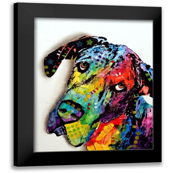 Dean Russo Collection 12x14 Black Modern Framed Museum Art Print Titled - Tilted Dane