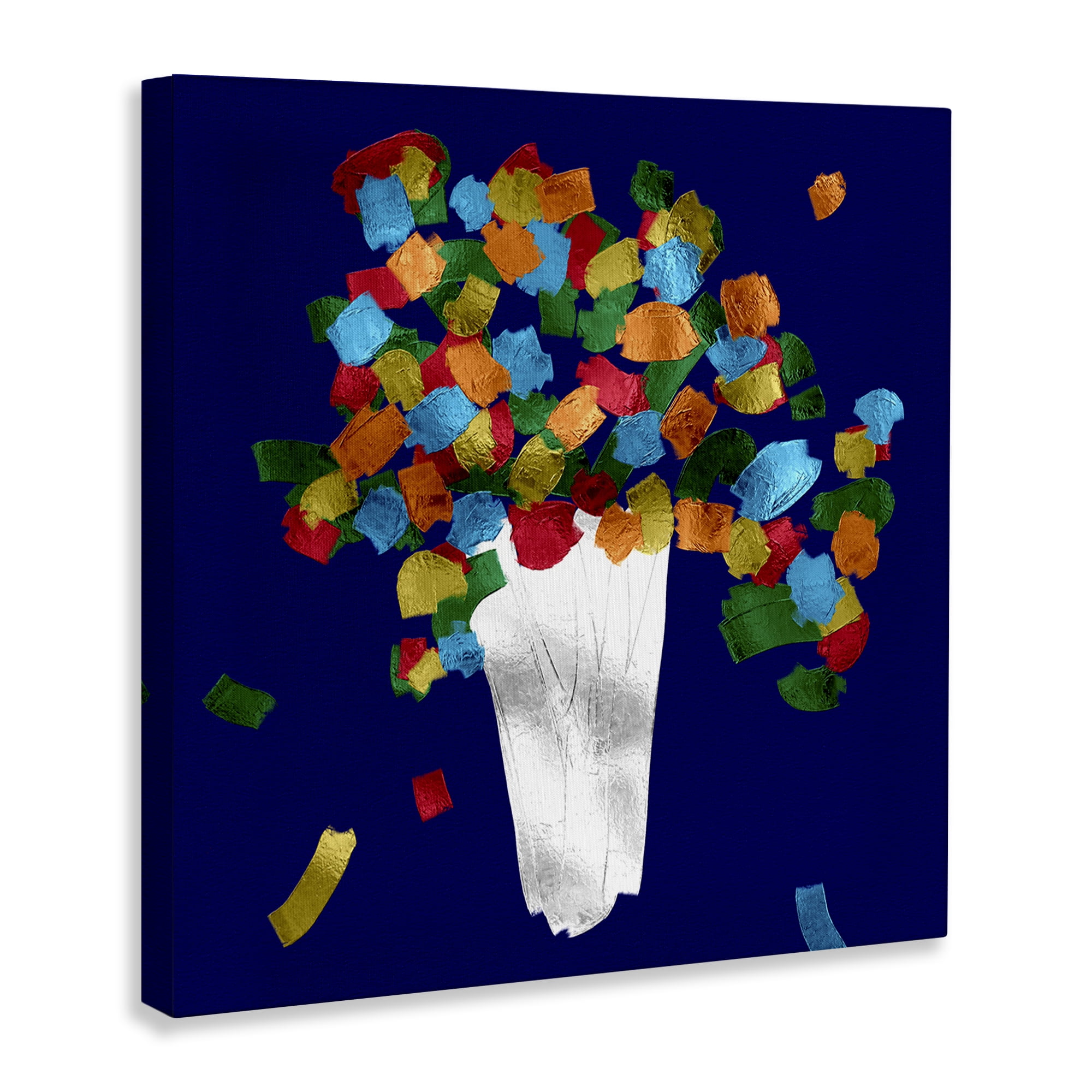 Stupell Industries Abstract Flower Vase Botanical & Floral Painting Gallery Wrapped Canvas Art Print Wall Art, 17 x 17