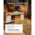 thumbnail image 3 of VEVOR Fireplace TV Stand, Farmhouse Fireplace TV Stand for TVs up to 80 inch, Farmhouse Entertainment Center with 36 inch Fireplace & LED Lights, Electric Fireplaces for Living Room Bedroom, White, 3 of 9