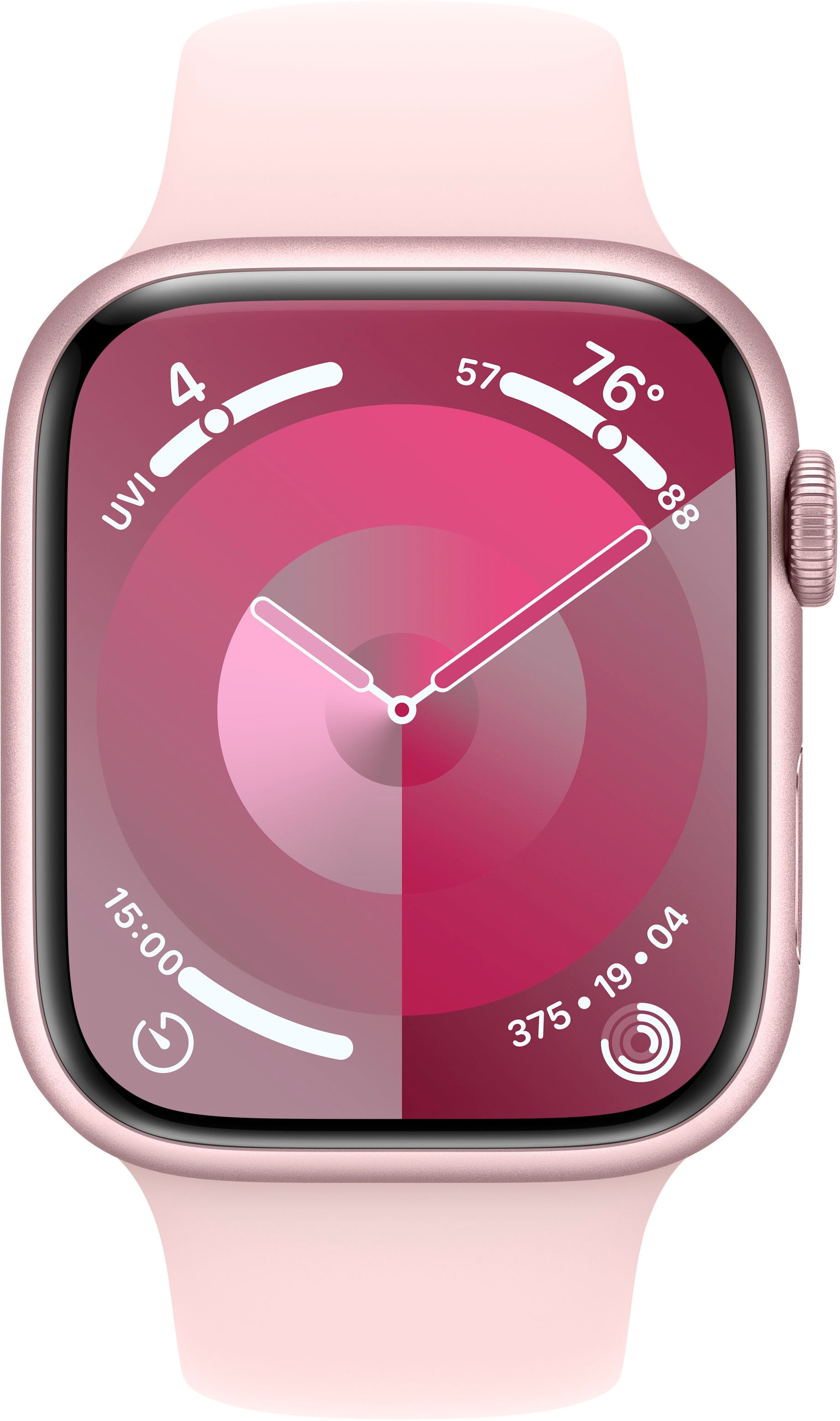 Restored Apple Watch Gen 9 Series 9 (GPS) 41mm Pink Aluminum Case with Light Pink Sport Band (Refurbished)