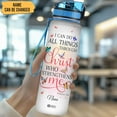 thumbnail image 2 of Personalized I Can Do All Things Through Christ Butterfly 32Oz Liter Motivational Water Bottle, Customized Name With Time Marker Gifts For Women Girl Butterfly Lover On Birthday Mother's Day, 2 of 5