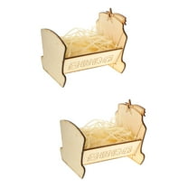 2 PCS Nativity Scene Supplies Manger Statues Holy Crib Set Baby