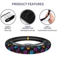 thumbnail image 4 of Colorful Dog Cat Paw Print Steering Wheel Cover Non-Slip Elastic Universal Accessories Fit Suvs Vans Sedans Cars Trucks Decor, 4 of 7
