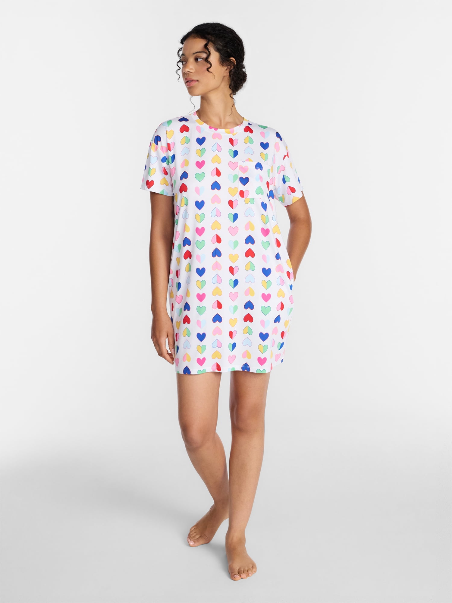 Joyspun Women's Dreamy Soft Collection Short Sleeve Sleepshirt, Sizes S/M-2X/3X