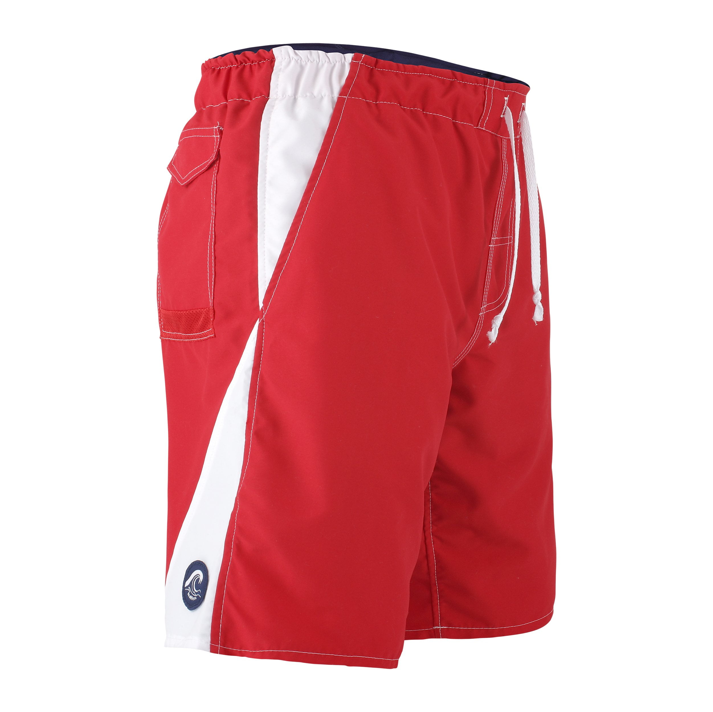 red and white swim trunks