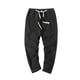 thumbnail image 2 of Pantalones largos de algodón para hombre, con cordón ajustable, informales, de color liso, lavados, de pierna recta, para exteriores, de algodón, 2 of 9