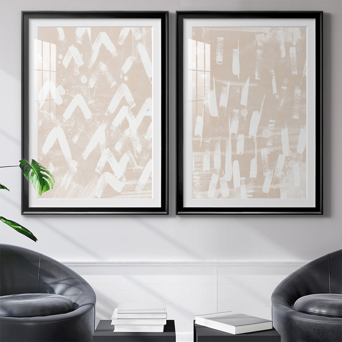 Wexford Home Earth Etching III Premium Framed Print, 22.5" x 30.5" - Ready to Hang, Black (Set of 2)