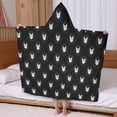 thumbnail image 5 of Black Cat Head Pattern Hooded Bath Towel，60"x35" for Ages 3 To 12 Kids, Quick Dry Lightweight Soft Microfiber Hood Beach Towel Cover Up for Kids, 5 of 7