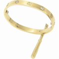thumbnail image 1 of Gold Plated Stainless Steel Simple Style Love Bangle Bracelet for Women Mengold, 1 of 5