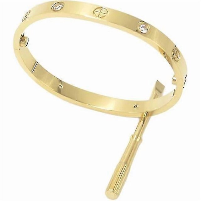 Gold Plated Stainless Steel Simple Style Love Bangle Bracelet for Women Mengold