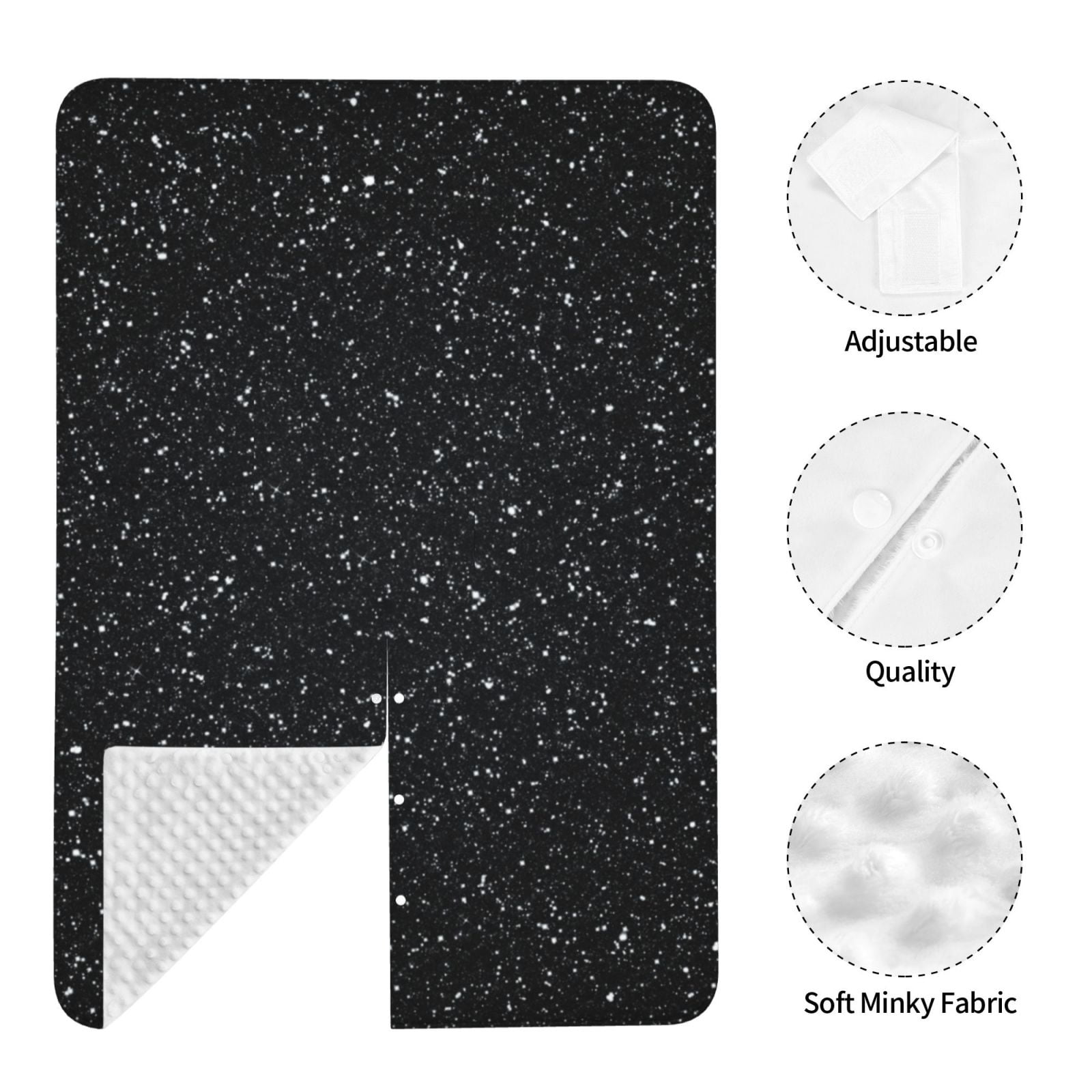 Car Seat Cover Baby - Black Glitter Breathable Infant Car Seat Cover for Baby Carseat, Lightweight Comfort Baby Essentials Must Haves Newborn Stuff for Girl Boy