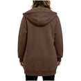 thumbnail image 6 of Womens Plus Size Hoodies Long Tunic Loose Fit Zip Up Sweatshirt Drawstring Casual Oversized Comfy Fall Coat with Pockets, 6 of 7