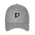 thumbnail image 2 of Daxton Two Tone Initial Letters Numbers Structured Baseball Hat, Light Gray Hat, Letter P, 2 of 3