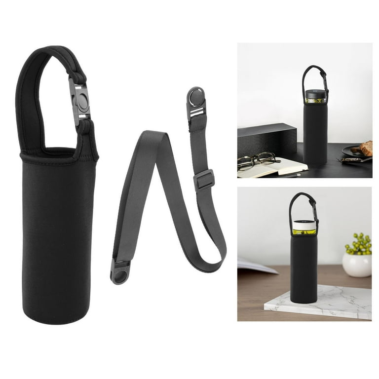 2X Water Bottle Carrier Bag Insulated Case Pouch Cover Shoulder Strap  Adjustable