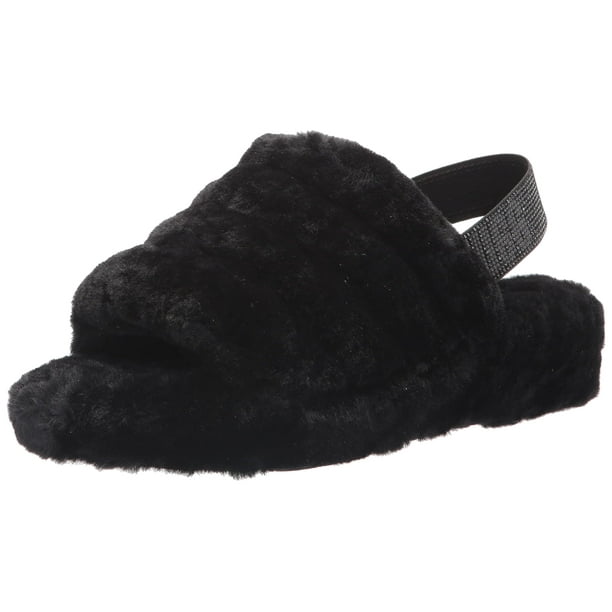 UGG Women s Fluff Yeah Bling Slipper Black 11 Walmart
