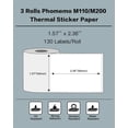 thumbnail image 2 of Papel Térmico para Etiquetas Phomemo 3 Rollos M110/M220/M221/M120/M200, 2 of 7