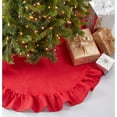 thumbnail image 5 of Saro Lifestyle Ruffled Jute Christmas Tree Skirt Red 53", 5 of 5