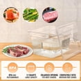 thumbnail image 4 of Contenant sous Vide avec Couvercle 11 Litres/12 Pintes pour Pratiquement Tous les Circulateurs à Immersion Kit d'Accessoires en Polycarbonate Transparent Cristal (12 Quats avec Couvercle), 4 of 6