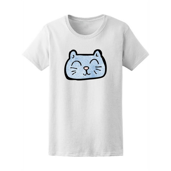 Cat Face Doodle Drawing T-Shirt Women -Image by Shutterstock, Female x-Large