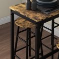 thumbnail image 2 of Table Set For 4, Industrial Style Kitchen Table and Chairs, 5-Piece Small Dining Space Solution in Rustic Brown, 2 of 10