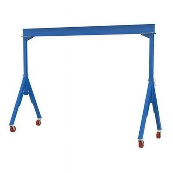 Vestil FHS-6-20-VG 6000 lbs 20 ft. Steel Fixed Gantry Crane with V-Groove Ductile Casters - Blue