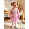 thumbnail image 4 of RUINIXCW Toddler Baby Girl Birthday Outfit Long Sleeve Sweatshirt with Tulle Skirt, 4 of 9