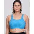 thumbnail image 6 of Wingslove Women's Sports Bra Full Coverage Wireless Bra Plus Size High Impact Non Padded Workout Bra,Blue 48DDD, 6 of 12