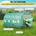 thumbnail image 4 of Walk-in Tunnel Greenhouse, 14.8 x 6.6 x 6.6 ft Portable Plant Hot House with Galvanized Steel Hoops, 1 Top Beam, Diagonal Poles, Zippered Door & 8 Roll-up Windows, 4 of 6