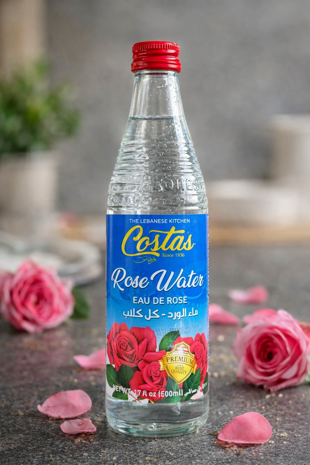 Cortas - Pure Rose Water, 10 fl oz Bottles, Pack of 4 | Authentic Floral Water for Cooking, Baking & Beverages.