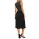 thumbnail image 3 of INSPIRAR CHIC Vestido casual para el verano de mujeres, vestido sin mangas de cuello cuadrado con parche a rayas y longitud midi XS Negro, 3 of 6