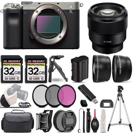 Sony a7C Camera (Silver) +85mm f/1.8 Lens +3 PC Filter +64GB