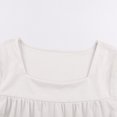 thumbnail image 6 of UACY Girls Tops Summer Boho Blouses Short Sleeve Square Neck Crochet Lace Trim Casual Shirts, 6 of 6