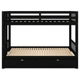 thumbnail image 5 of Euroco Wood Twin over Twin Bunk Bed with Trundle for Kids Teens Room, Espresso, 5 of 14