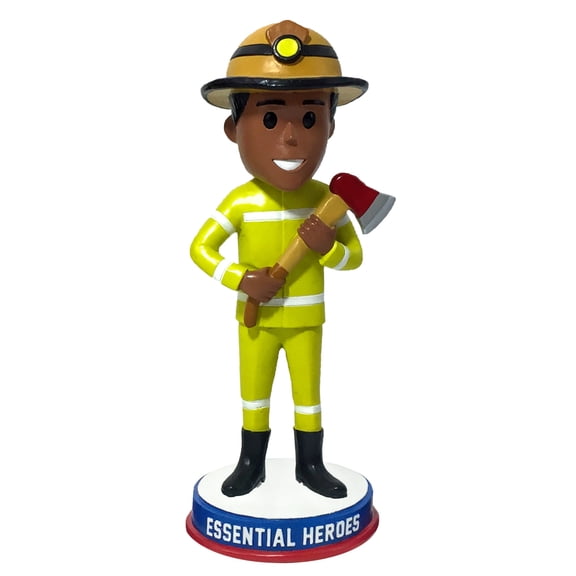 Firefighter Essential Heroes Bobblehead Male Dark Skin Tone