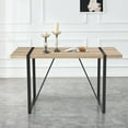 thumbnail image 6 of DECMAY Rustic Industrial Rectangular Wood Dining Table For 4-6 Person, With 1.5" Thick Engineered Wood color Tabletop and Black Metal Legs,Desk For Kitchen Dining Living Room, 55.1" x 31.4"x 29.9", 6 of 25