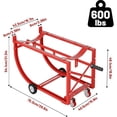 thumbnail image 3 of Reykilor 55 Gallon Drum Cradle, 600 lbs Capacity Steel Drum Dolly w/Retractable Drawbar & Wheels,Oil Drum Stand Drum Rack,Movable Drum Handling Cradle, 3 of 7