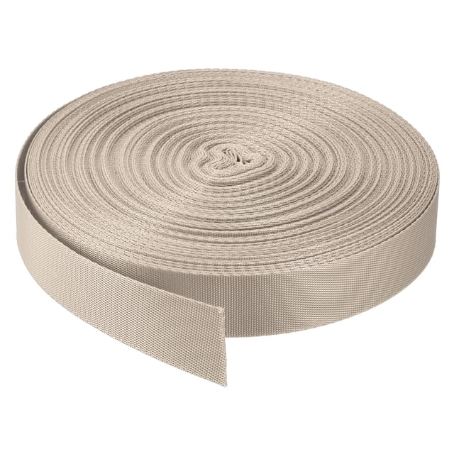 Unique Bargains Flat Nylon Webbing Strap 1 Inch 30 Yards Champagne for Backpack, Cargo Strap, Luggage-rack