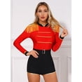 thumbnail image 4 of Zaldita Womens Jumpsuit Halloween Carnival Theme Party Long Sleeve Velvet Fringed Bodysuit Red XL, 4 of 7