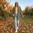 thumbnail image 6 of Corduroy Jacket for Women Oversized Long Sleeve Button Down Jacket Casual Work Travel Fall Winter Coat, S, 6 of 8