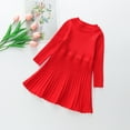 thumbnail image 6 of KYAIGUO Kids Baby Knitted Sweater Dress for Girls,Toddler Spring Fall Long Sleeve a Line Princess Dresses Kids Little Solid Color Pullover Party Dress for 1-9T, 6 of 8