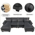 thumbnail image 3 of 110" U Shaped Sectional Sofa Cloud Couch, 6 Seat Modular Sofa Couches with Waist Pillows + Double Layer Cushions, Velvet Upholstered Sleeper Sofa w 2 Chaise Lounge for Home Sofa Living Room, Apartment, 3 of 7