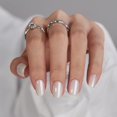 thumbnail image 1 of Gel BtartBox Short Square White Chrome de Press On Nails, 1 of 6