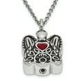 thumbnail image 2 of Stainless Steel July CZ Antiqued Ash Holder Birth Stone 18in. Necklace and Pendant, 2 of 7