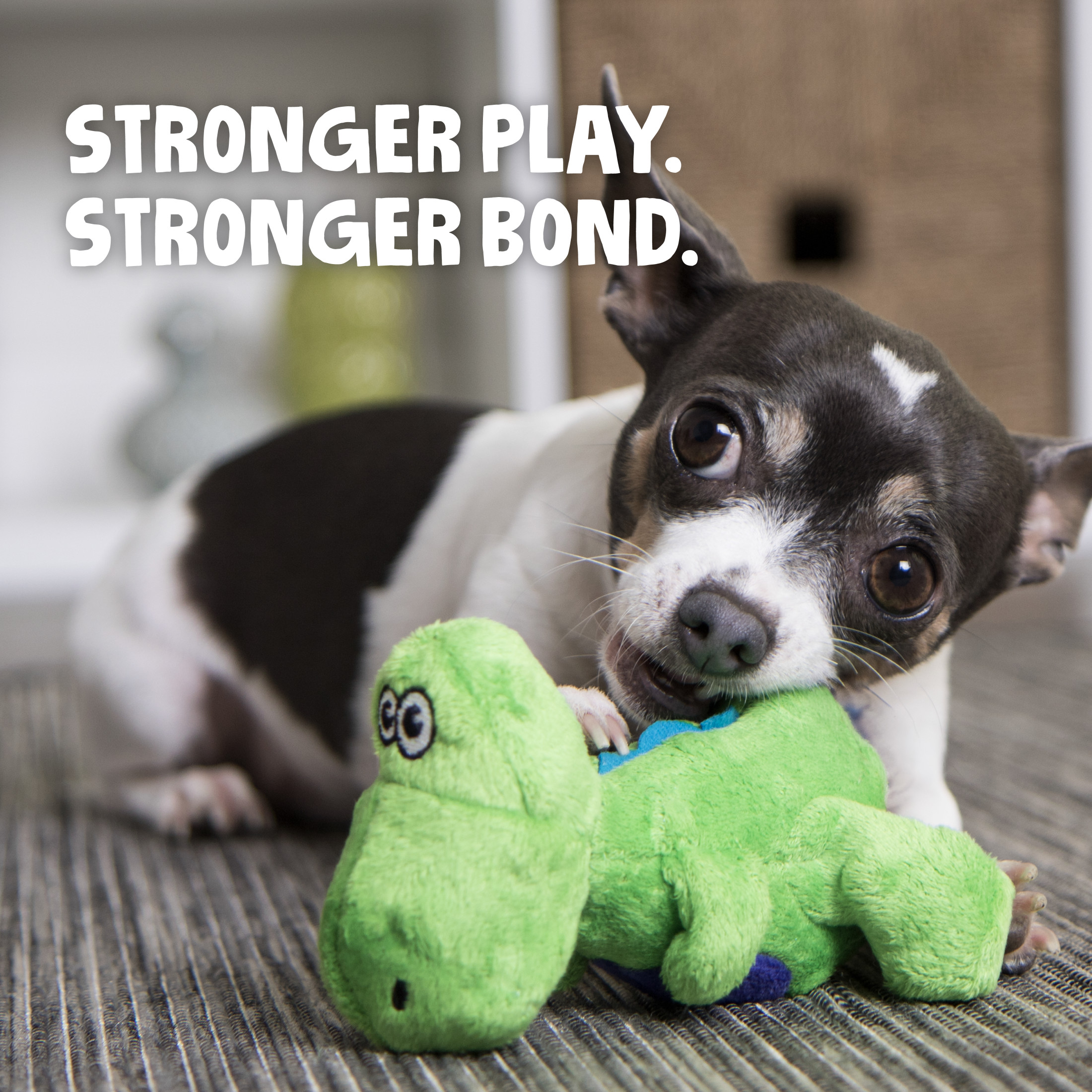 goDog Dinos T-Rex Mini Plush Squeaker Dog Toy photo 2