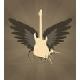 thumbnail image 3 of Ambesonne Music Duvet Cover Sets, Rock Talent Wings Guitar, 2-Twin, Charcoal Grey Mustard, 3 of 4