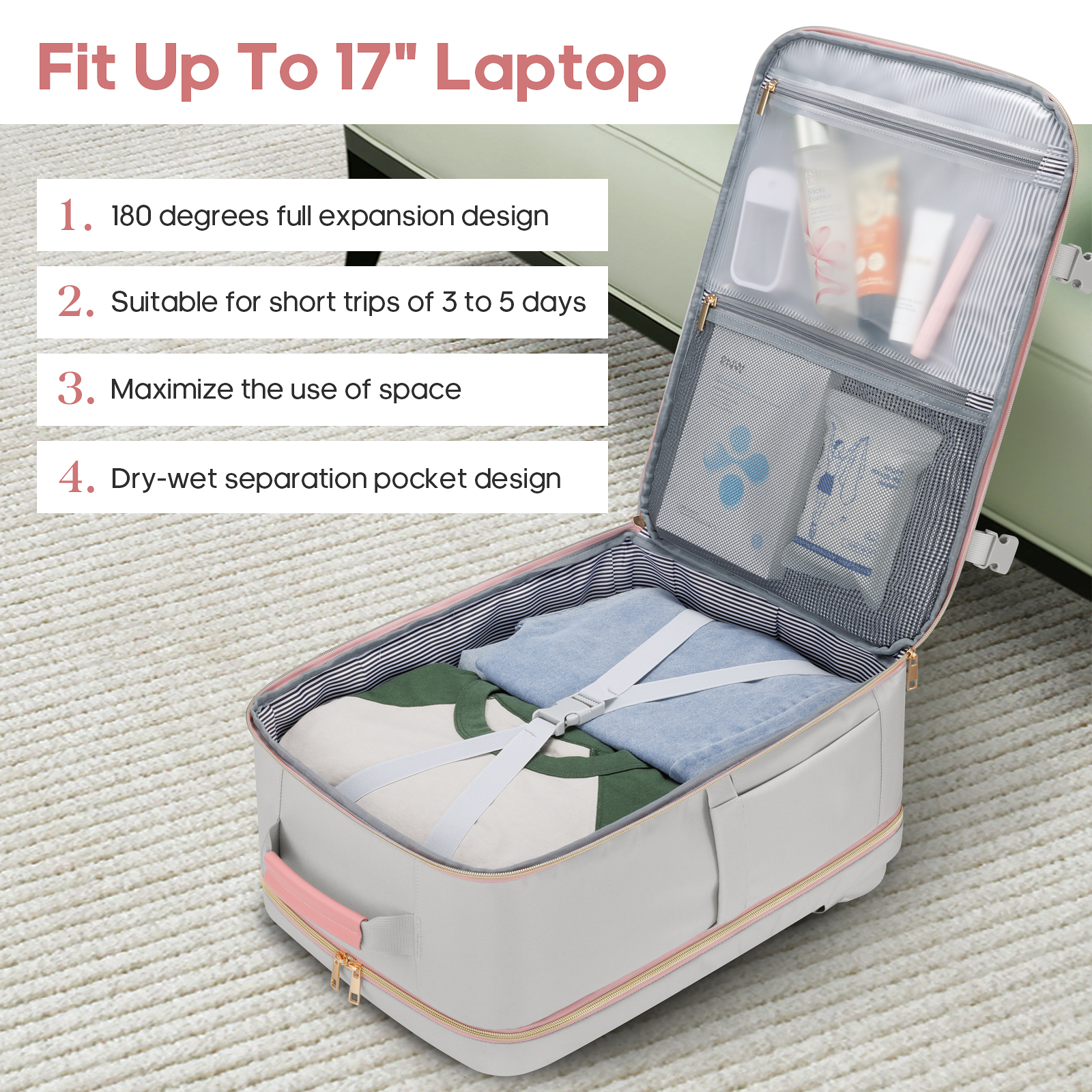 UKEIN 40L Travel Backpack Women Gray photo 8